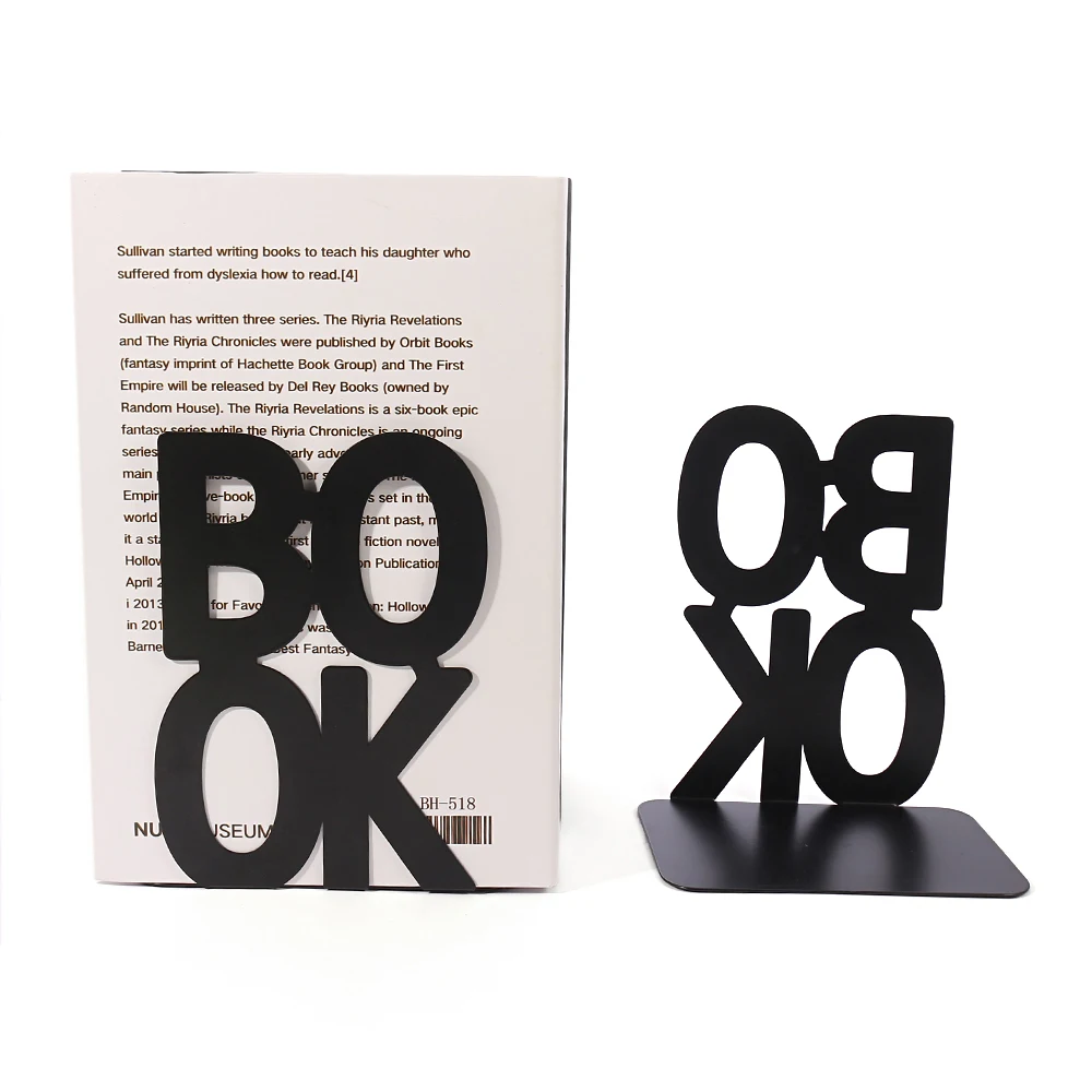 2Pcs Letter Book Bookends Office Desktop Home Iron Bookends for Book Lovers Office supplies Book Ends Holder Book rack