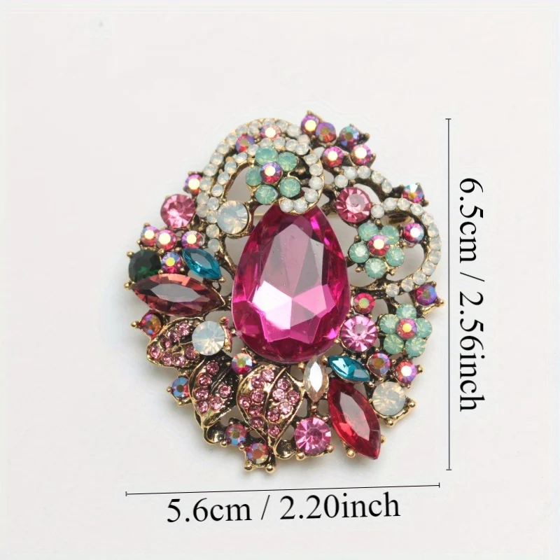 Vintage Elegance Boho Style Rhinestone Brooch Personalized Design for Unisex Fashion Pin Accessories