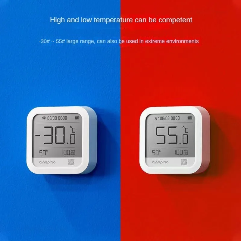 Youpin Qingping Temperature Humidity Sensor Rechargeable Digital Clock Barometer Wifi Control Indoor Remote Monitoring Detector