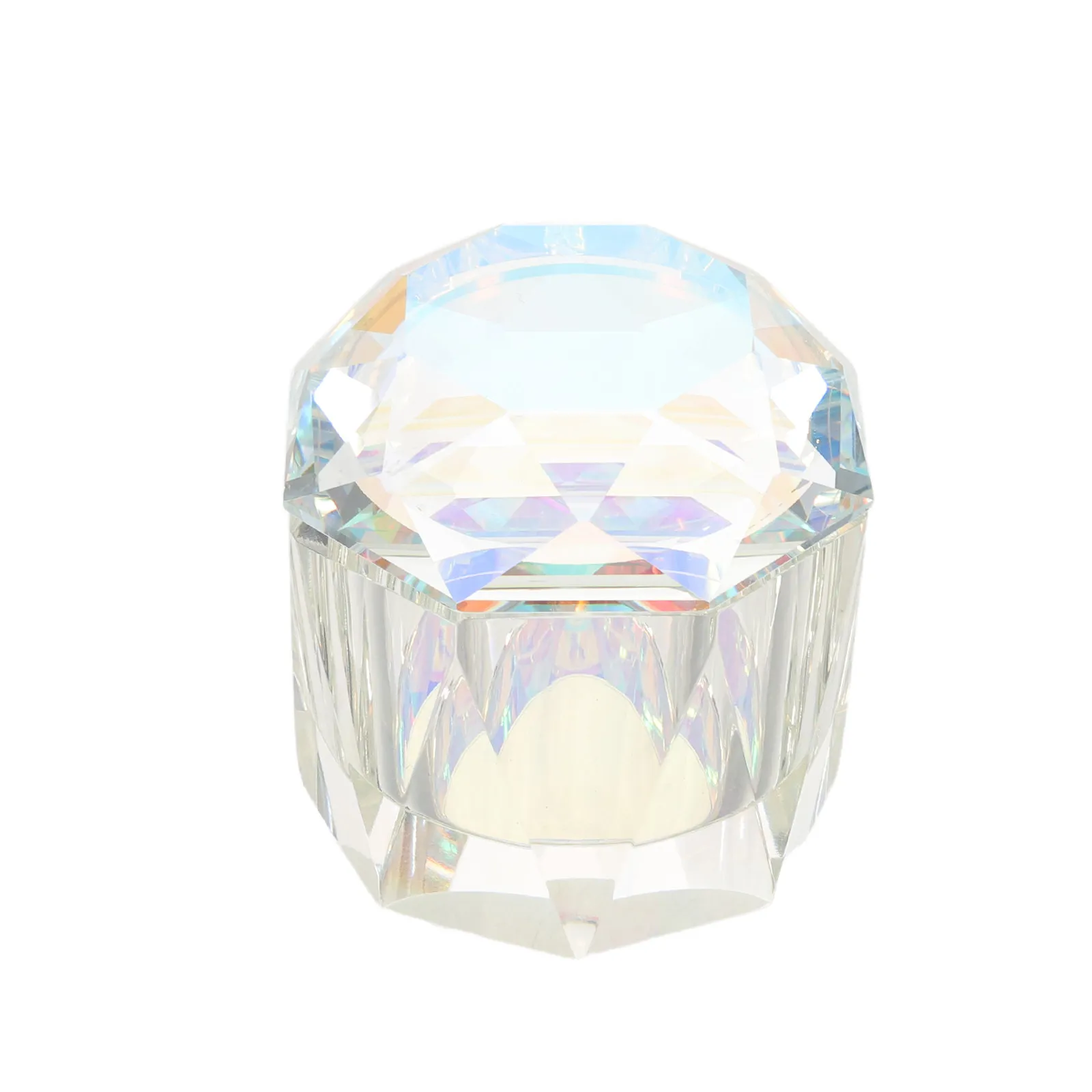 وعاء زجاجي شفاف مع غطاء لتنظيف فرش الأظافر، مناسب للاستخدام المهني في صالونات التجميل