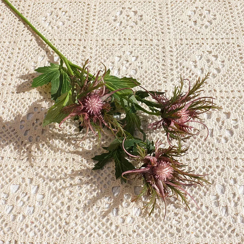 Neue künstliche Stachelknollenblumenzweige aus Kunststoff für Hochzeits- und Partydekorationen, Kunstblumen für Raumdekorationen – Detail 10