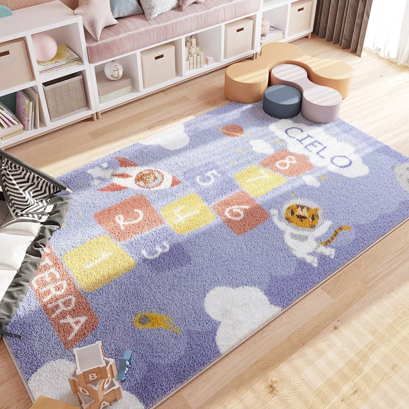 Home Modern Minimalist Fluffy Living Room Carpet Nonslip Bedroom Carpets Thickened Soft Children Room Rug Reading Area Floor Mat