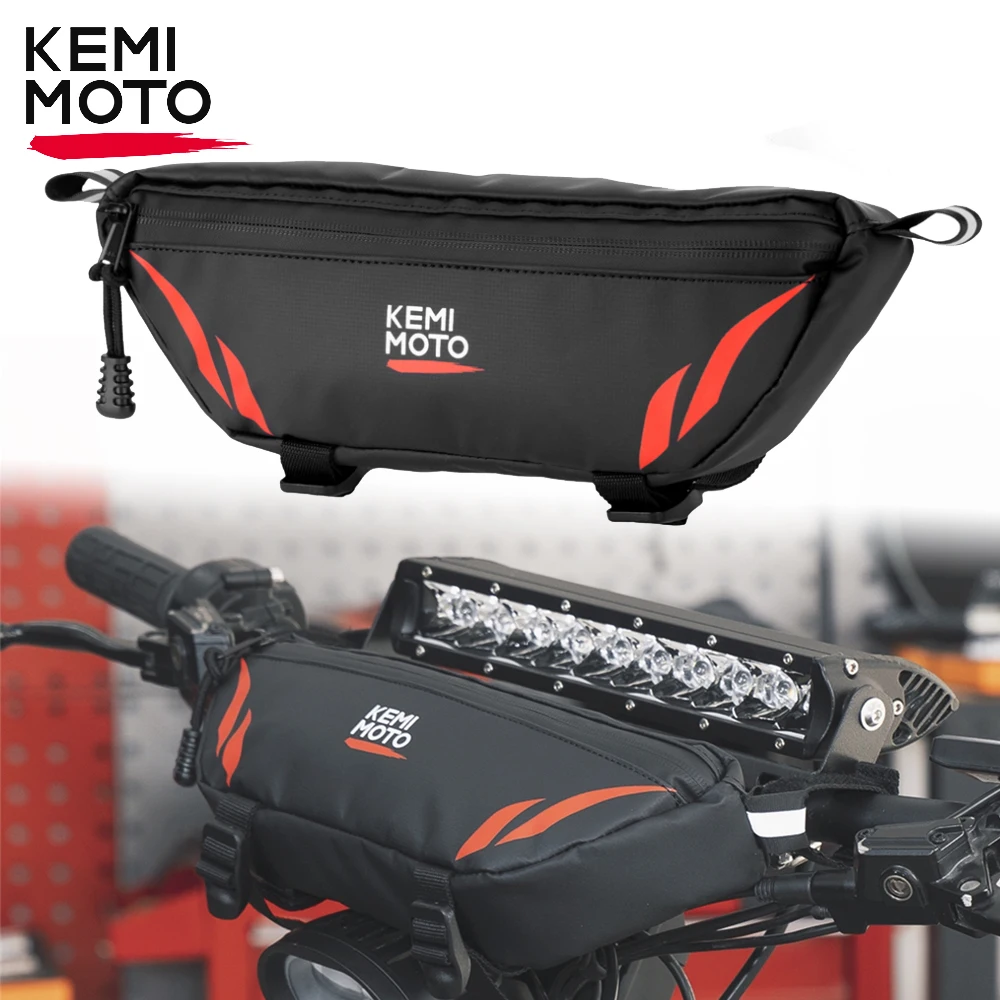 KEMIMOTO Motorcycle Handlebar Bag Universal Waterproof Front Storage Bag Bicycle Handlebar Bag for Motorbike Electric Dirt Bike