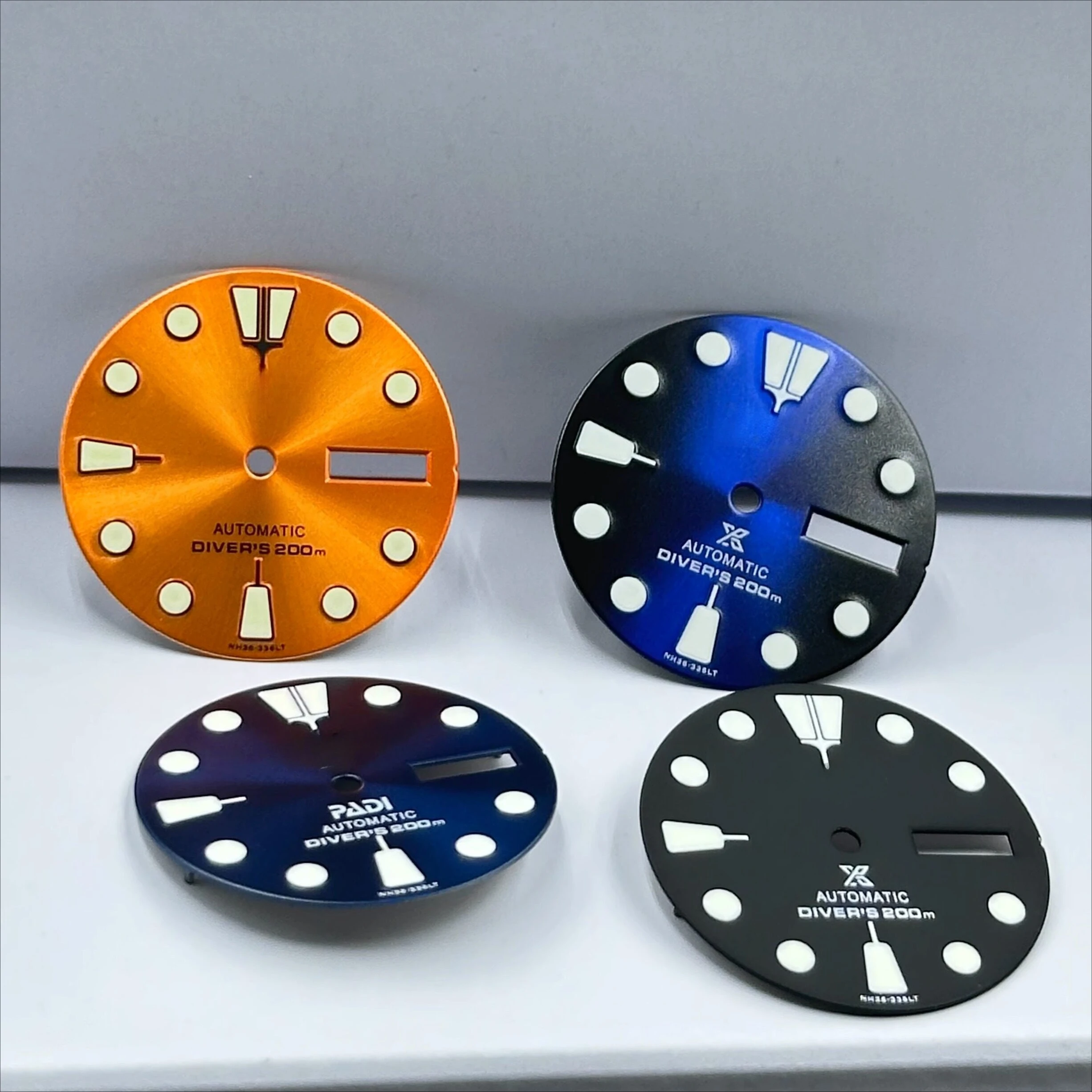 Customized new NH36 dial diameter 28.5mm mechanical watch abalone modified NH35 green luminous surface diving watch accessories