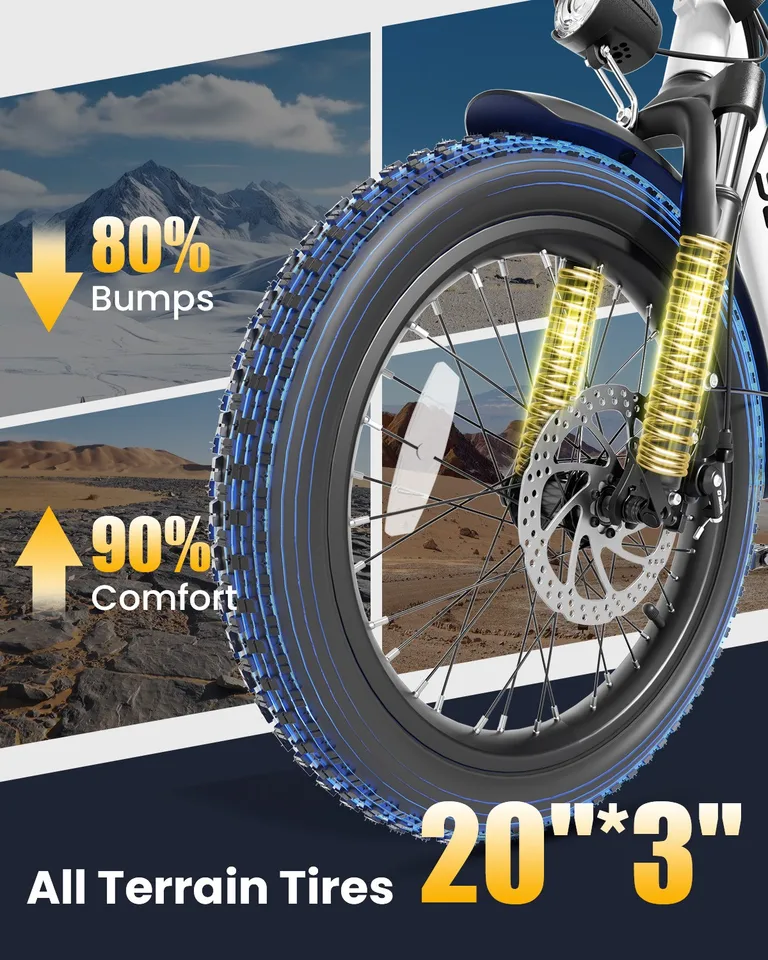 Folding Electric Bike 48V 15AH 1000W 20" ebike w/ Seat City Commuter US image 5