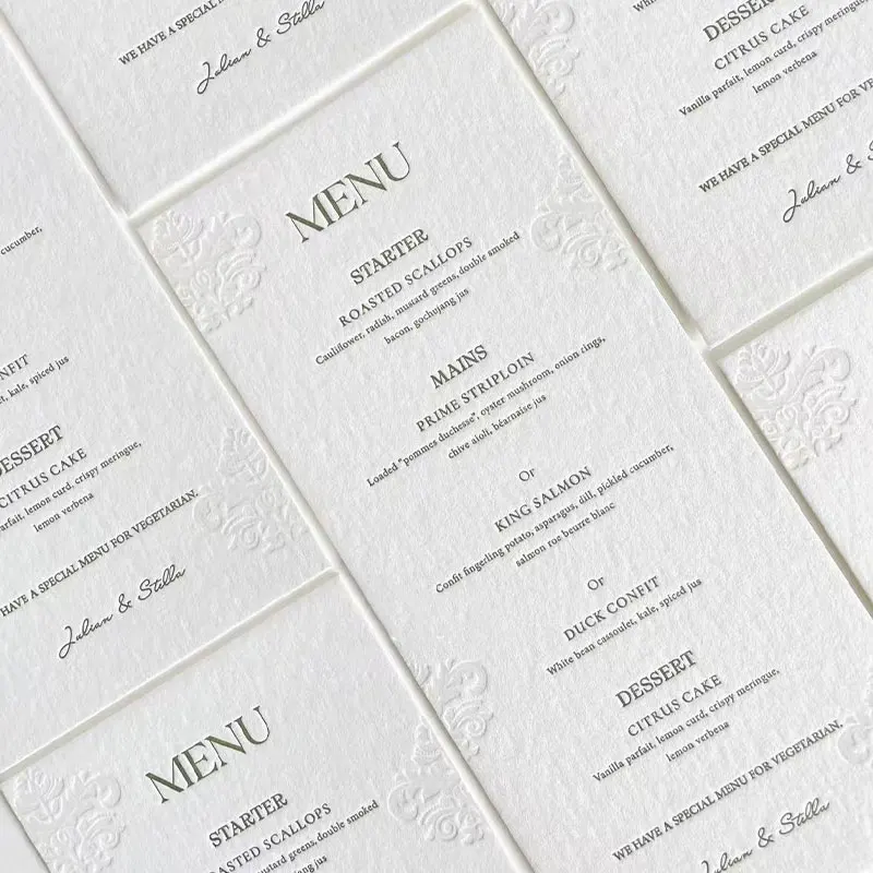 Invitation Cards 3D Logo Texture Paper Wedding Invitation Debossed Embossed 600gsm High-quality Cotton Paper Thank You Card