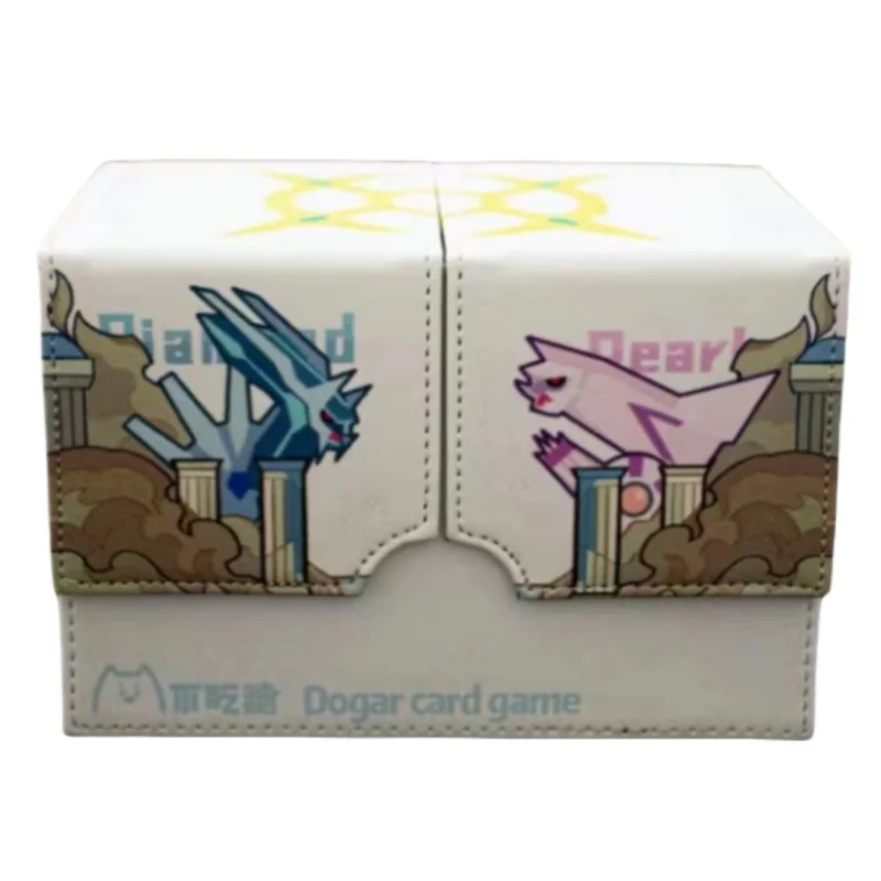 Kaarthouder Arceus Palkia Dialga Ptcg Diy Lederen Dubbele Groef Serie Actie Speelgoed Figuren Anime Game Collectie Opbergdoos Cadeau