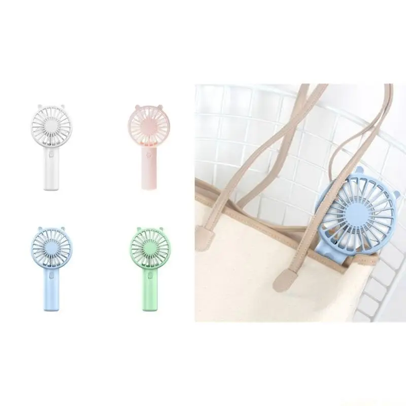 D0AB Portable Fan 300mAh Battery Operated Handheld Fan 3 Speed USB Rechargeable Fan