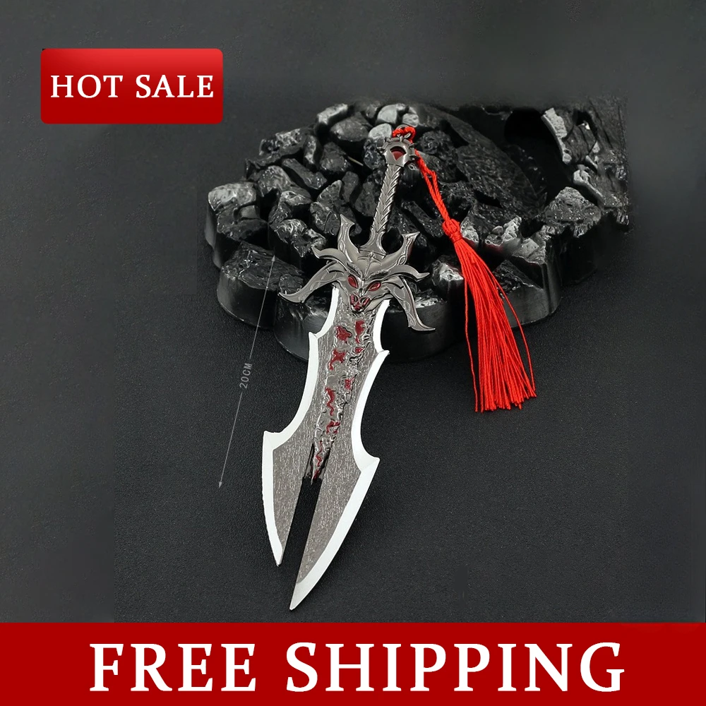 20cm DouLuo Land Genie Magic Sword Metal Material Model Shura God Weapon Anime Periphery Katana Toy Sword Cosplay Prop Boy Gift