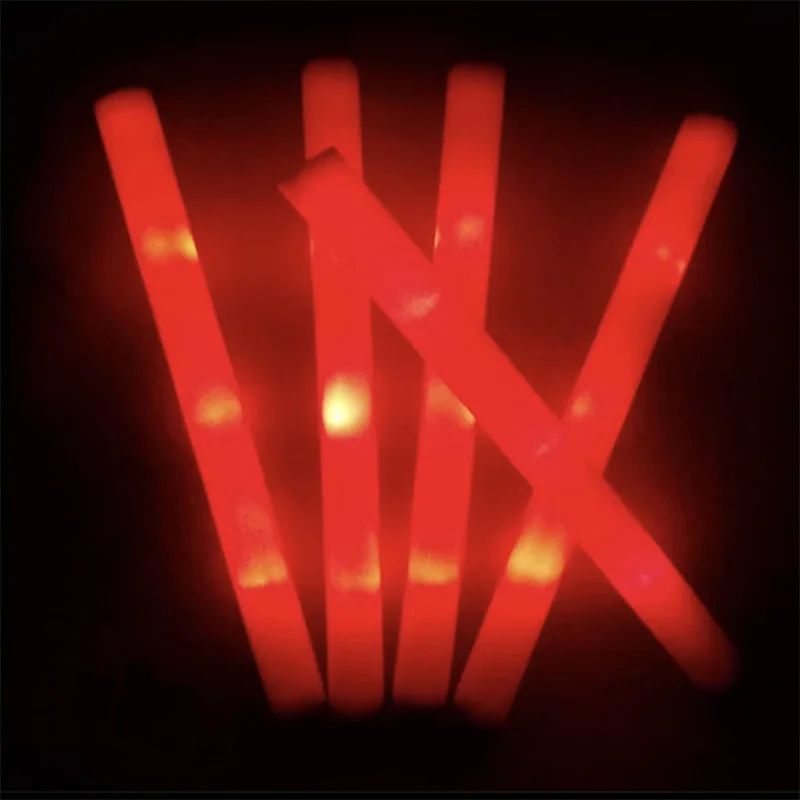 12/15/30/60 Stuks LED Glow Sticks Bulk Kleurrijke RGB Glow Foam Stick Cheer buis Donker Licht voor Kerst Verjaardag Bruiloft Feestartikelen