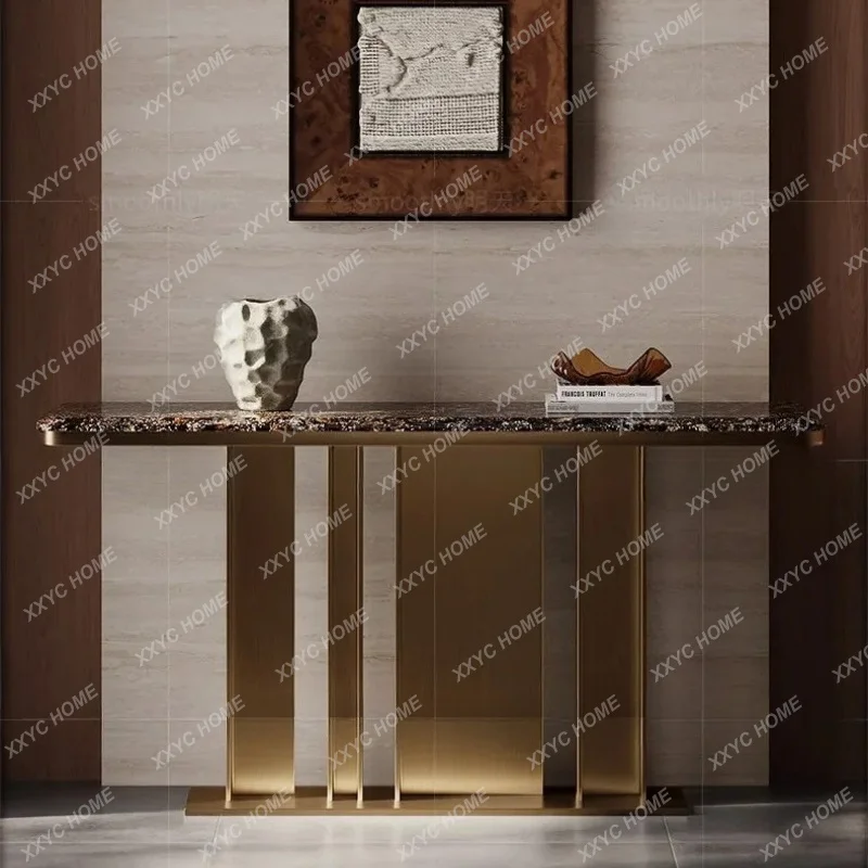 XX Luxury Natural Marble Console Table  New Design Entryway Sofa Table Hotel Hallway Narrow Table Modern Minimalist Decor