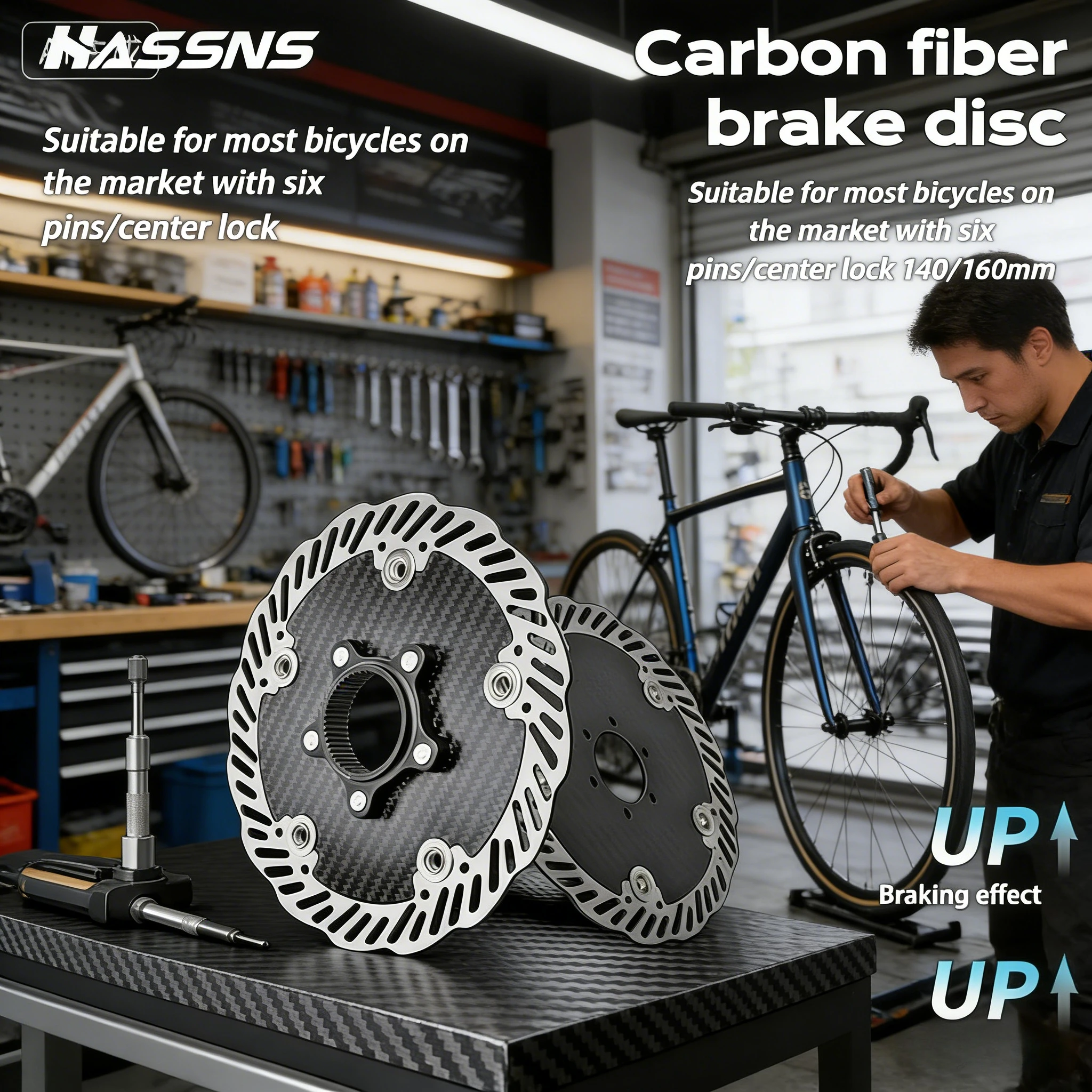 

Антиискажающийся карбоновый тормозной диск для MTB | Плавающий ротор Centerlock 140/160 мм