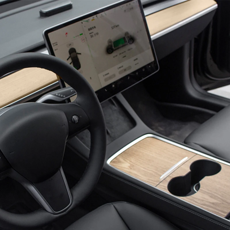 For Tesla Model 3 Y Highland Juniper Center Console Panel Sticker Electrostatic Adsorption Suede Film Anti Scratch Car sticker