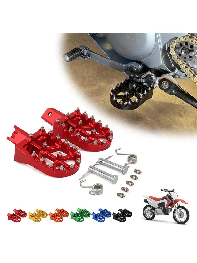AliExpress JFGRACING Motorcycle Universal CNC Colorful Footpeg Footrest Foot Pegs For HONDA CRF XR 50 70 110 M2R SDG DHZ SSR KAYO Pit Bike Aluminum