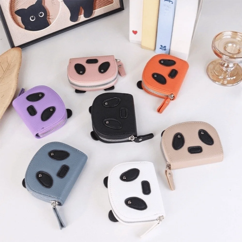 

Portable Multiple Card Slots Panda Card Holder Mini Zipper PU Leather Coin Purse Korean Style Clutch Women Wallet Women