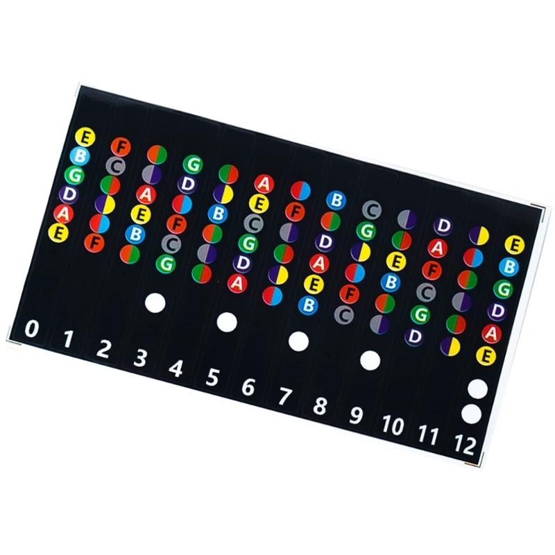 Guitar Fretboard Sticker Guitar Learning Tool Color Coded Guitar Note Sticker for Guitar Color Coded Note Decals 1 Sheet