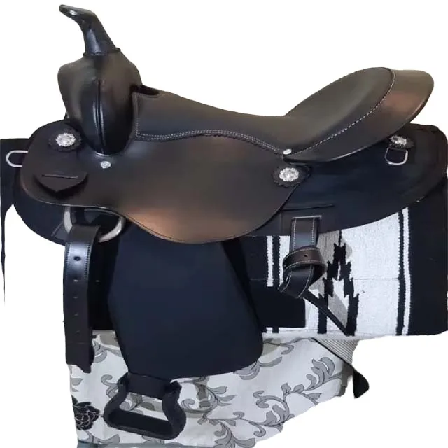 

Handmade Premium Quality Leather Western Barrel Racing Saddle Custom Size Design With Trail Accessories Included