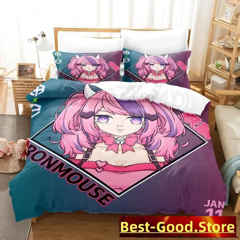 Ironmouse Bedding Set Single Twin Full Queen King Size Bed Set Adult Kid Bedroom Duvet cover Sets 3D Print Anime Kawaii Bedding