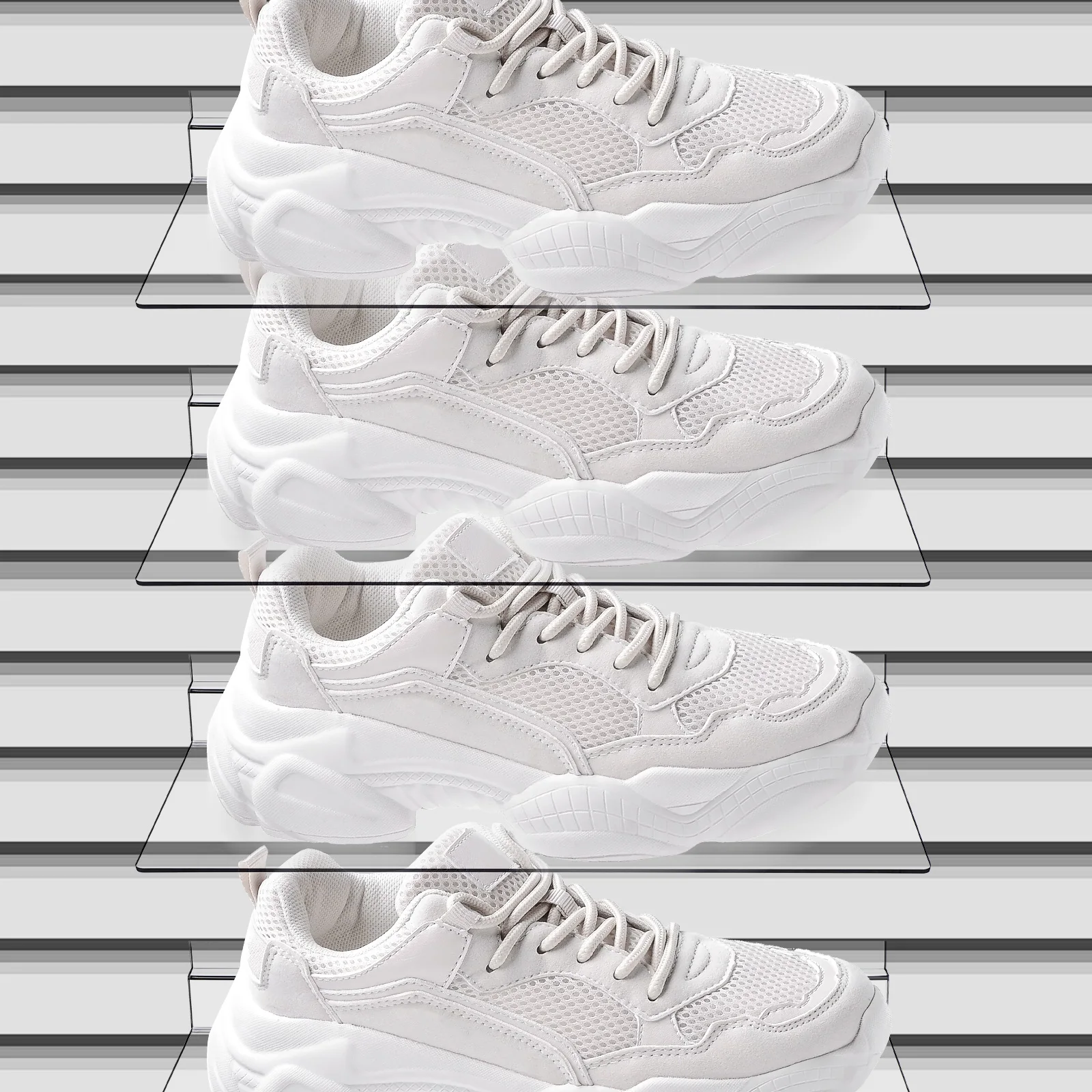 

8pcs Transparent Display Holder Clear Wall Rack Storage Slatwall Retail Display Accessories Retail Shelves Sneakers