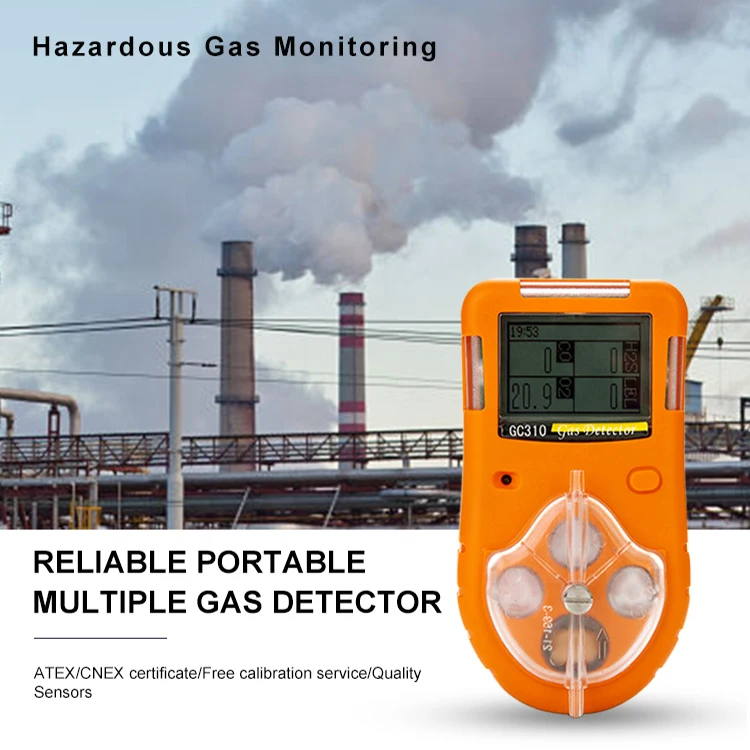 Dust-proof 4 In 1 Gas Analyzer Detector Portable O2 H2S CO CH4 Tester Portable Multi Gas Detector