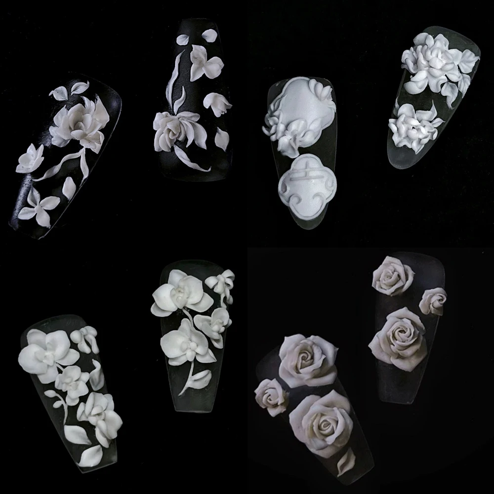 

Handcarved Flowers Series 3D Acrylic Nail Mold Calla Lily Lotus Butterfly Orchid Diy Silicone Nail Templates Nail Mold Art Decor