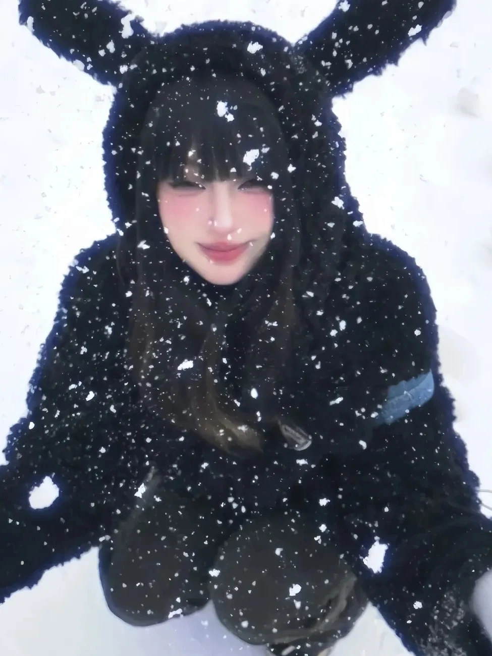 

Осень-зима Thiened кроличьи уши на меховой подкладке с капюшоном женское хлопковое пальто теплый модный американский комплект из двух предметов