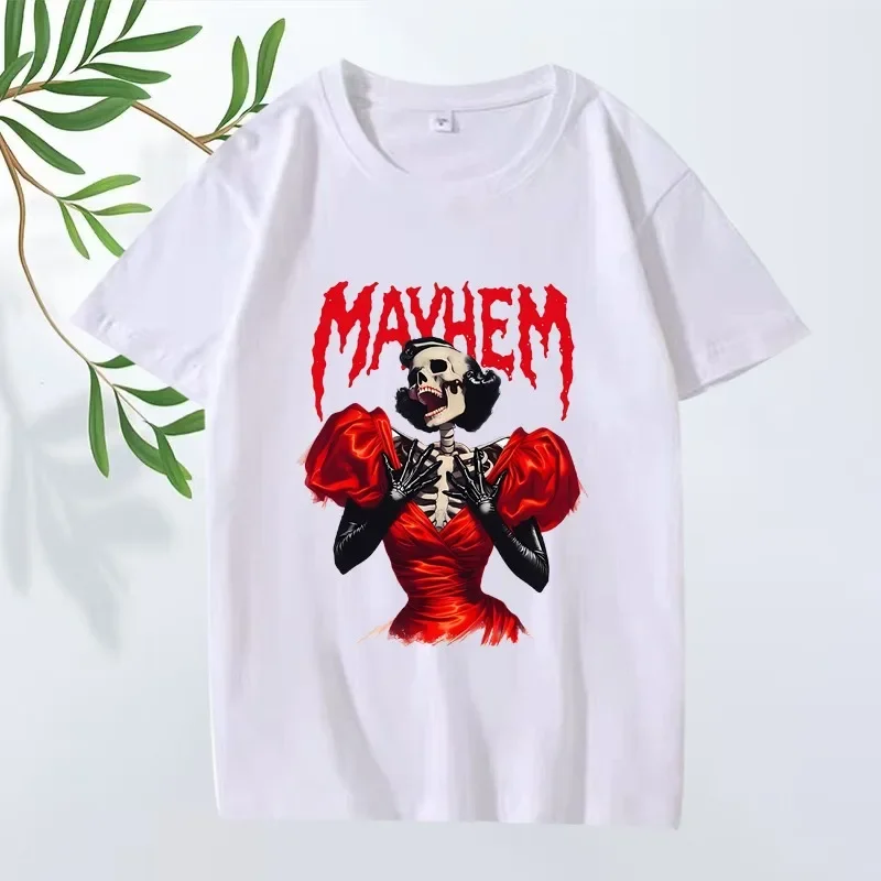 Koszulka Mayhem Ball Lady Gaga Moda 2025 Męska Damska Oversize 100% Bawełna Fajny Zabawny Krótki Rękaw Letni Nadruk Unisex Top
