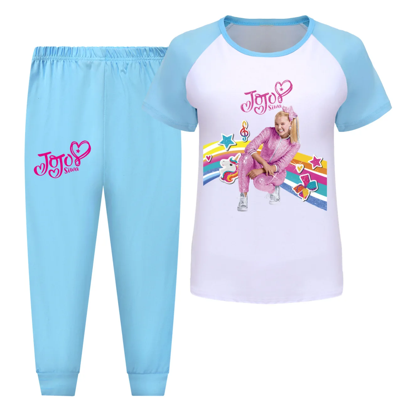 JoJo siwa Kids Pajamas Set Children Sleepwear Cartoon Pattern Pyjamas Pijamas Baby Boys Girls Top Pants Cotton Nightwear Clothes