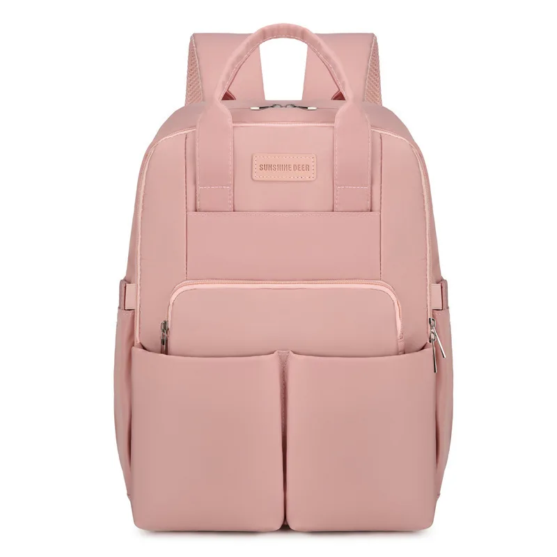 New Large Capacity Mommy Bag Simple Insulated Bottle Compartment Baby Feminine Backpack Fashionable Solid Color  Mother Baby Bag