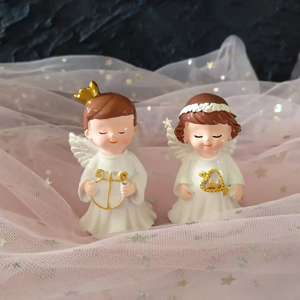 

Angel Cake Decoration Resin Topper Party Supply Fruitcake Hat Birthday nament Adorable Animal Home Car Decor Cartoon Shape