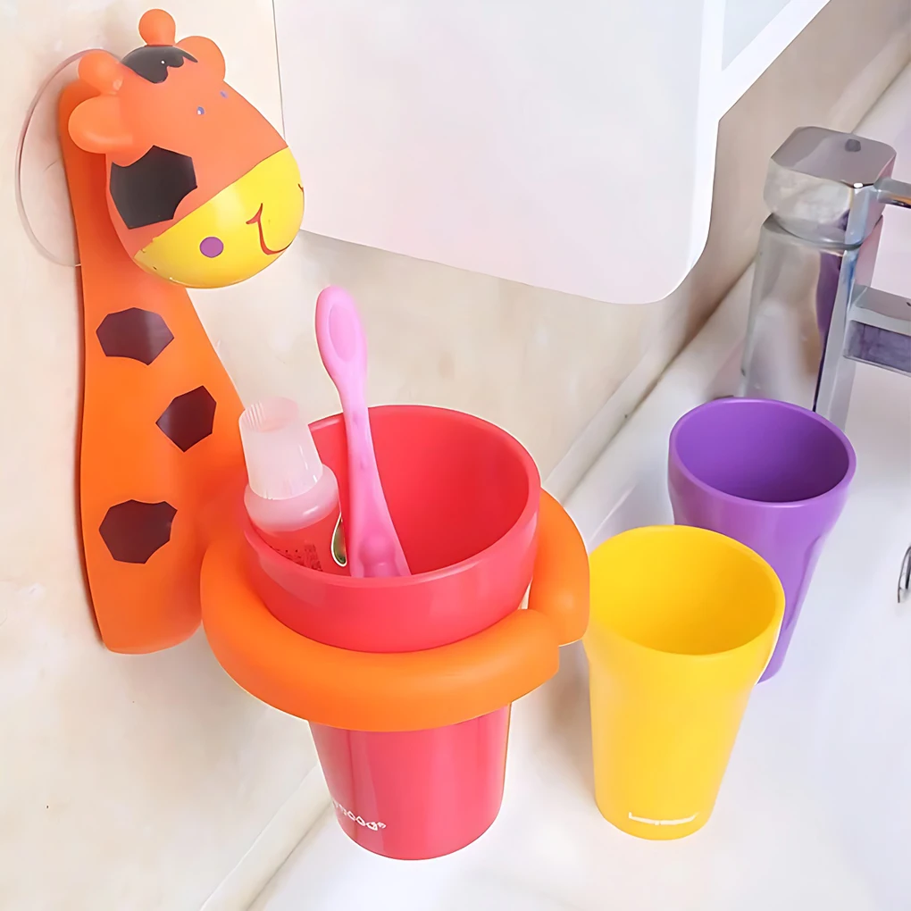 Soporte moderno para cepillos de dientes con animales de dibujos animados, fácil de limpiar, antideslizante, ecológico, lujoso