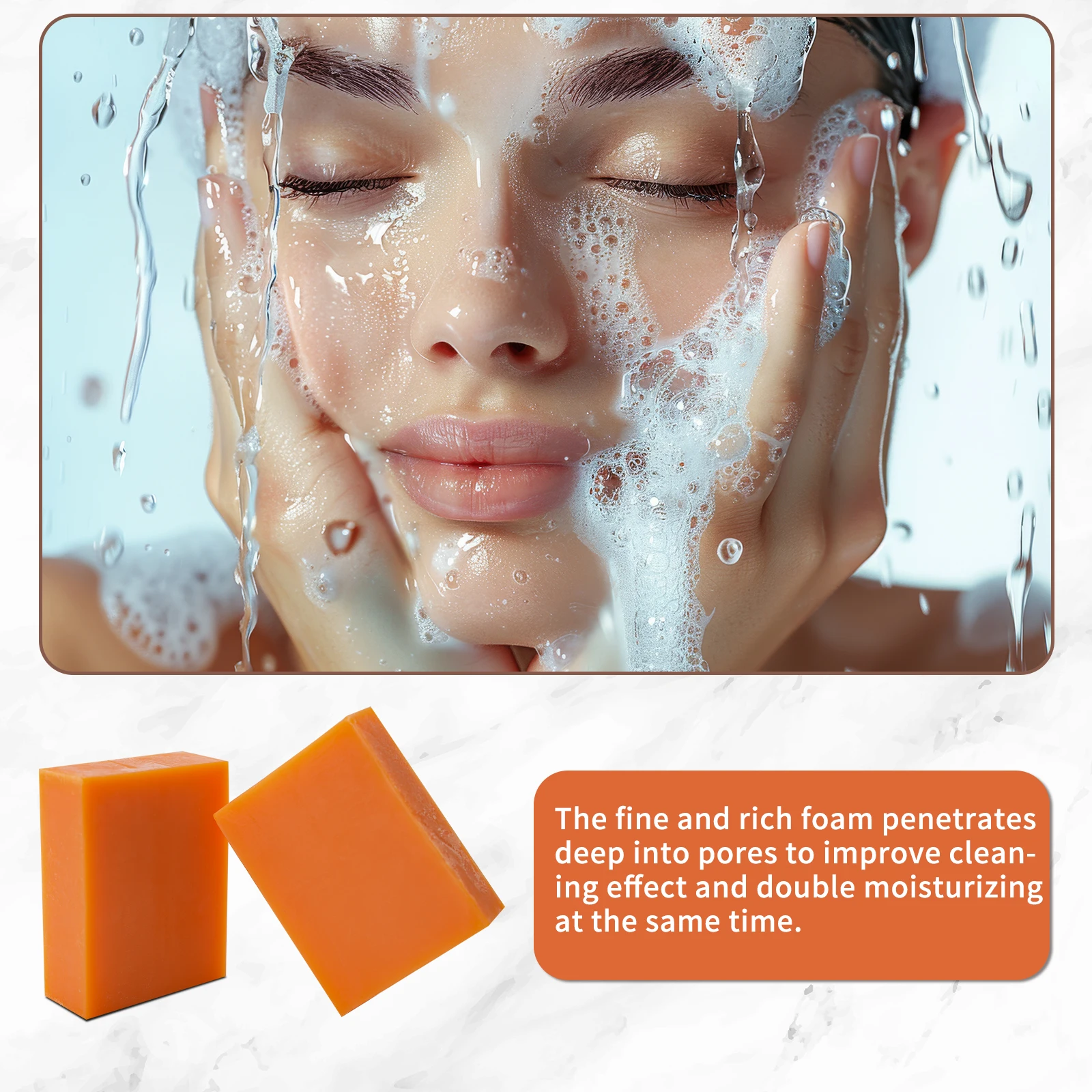 EUQEE 145G x 2 Bars Kojic Acid Papain Handmade Soap With Foaming net - Reduces Dark Spots, Hyperpigmentation,keep Skin Moist