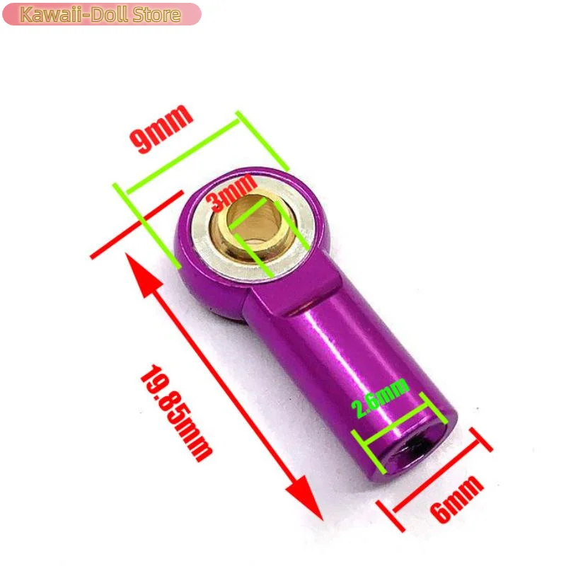 2Pcs Shock Absorber Ball Joint Metal M3 Link Tie Rod End Ball Joint For 1/10 RC Car Crawler AXIAL SCX10 D90 Tamiya CC01 YK4102