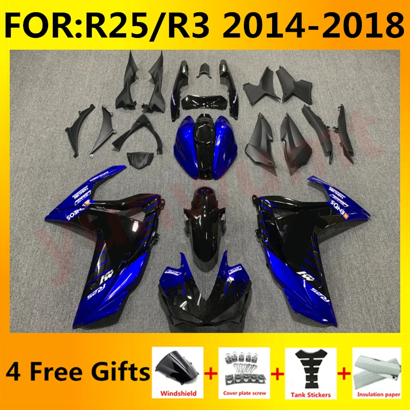 

NEW ABS Motorcycle Injection Fairing Kit fit For YZF R25 R3 R 25 3 2015 2016 2017 2018 Bodywork Fairings kits set blue black