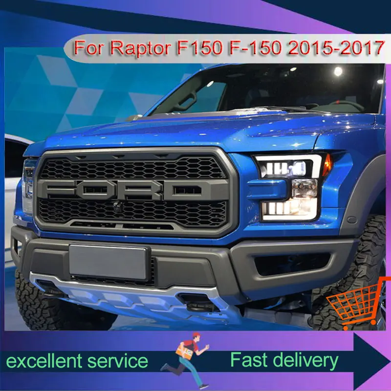 

Front Lamp For Ford Raptor F150 F-150 2015-2017 Headlights Assembly Modified LED DRL Streamer Turn Signal Lights Car Accessories