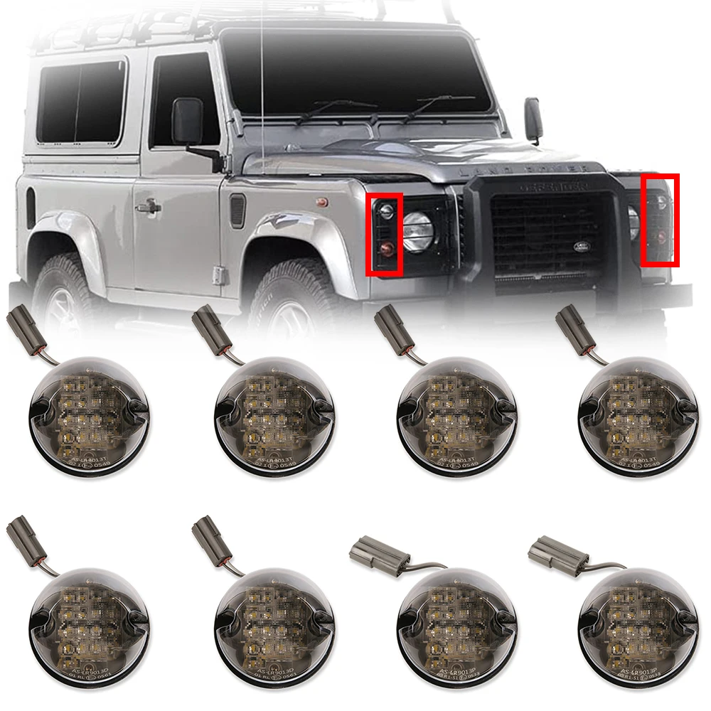 

For Land Rover Defender 90/110 Side Stop Tail & Indicator Light LED Lamp Assembly 8pcs/Set