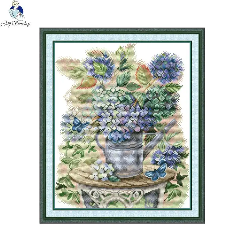 Joy Sunday punto croce Set completo cucito un bollitore pieno di fiori fatti A mano 11CT 14CT 16CT modello soggiorno Decor