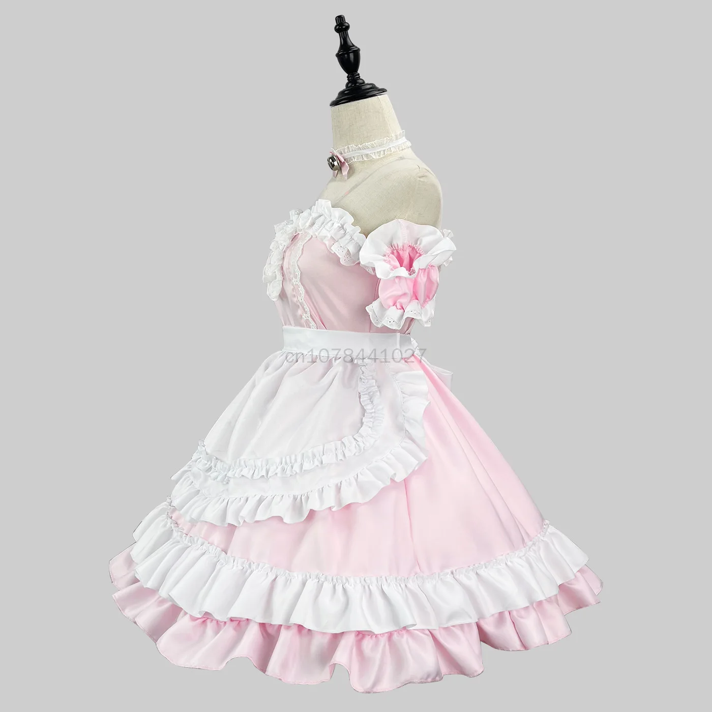 Princess Pink Dress Anime Cosplay Coffee Maid Uniform Lolita School Student Plus Size Maid Party Dress off shoulder Kawaii COS