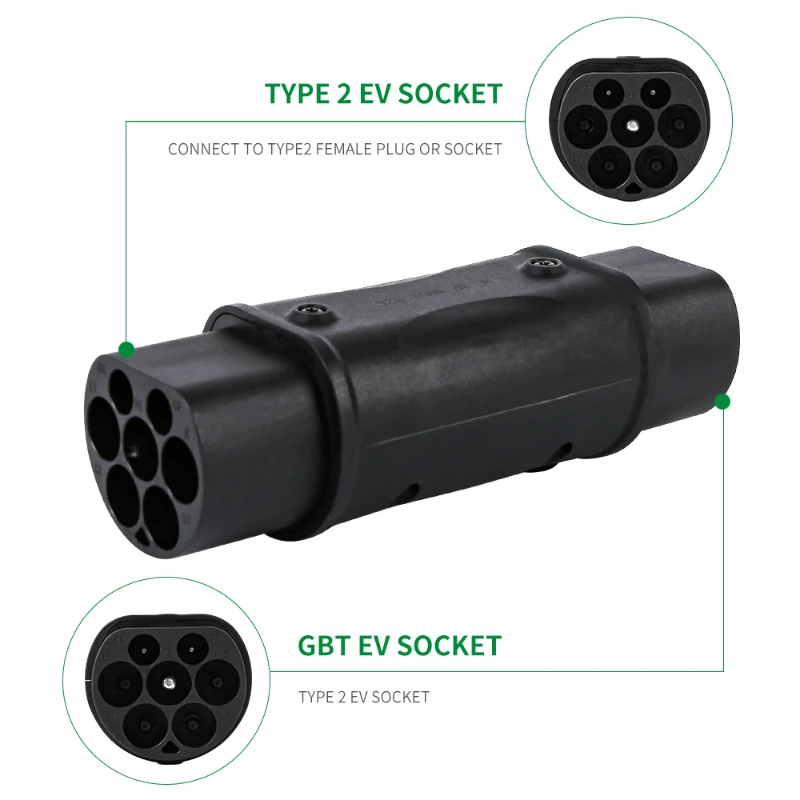 Connector: Car charging double male head adapter, new energy type2 to GB/T adapter