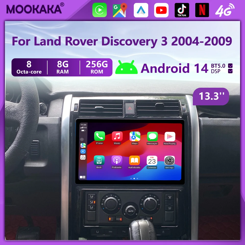 

13.3'' For Land Rover Discovery3 2004-2009 Multimedia Player Android14 Auto Car Intelligent Systems Wireless Carplay Stereo 4G