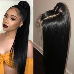 360 Full Lace Wigs Human Hair Brazilian High Ponytail Straight Lace Wigs HairUGo Full Lace Human Hair Wigs For Women Transparent