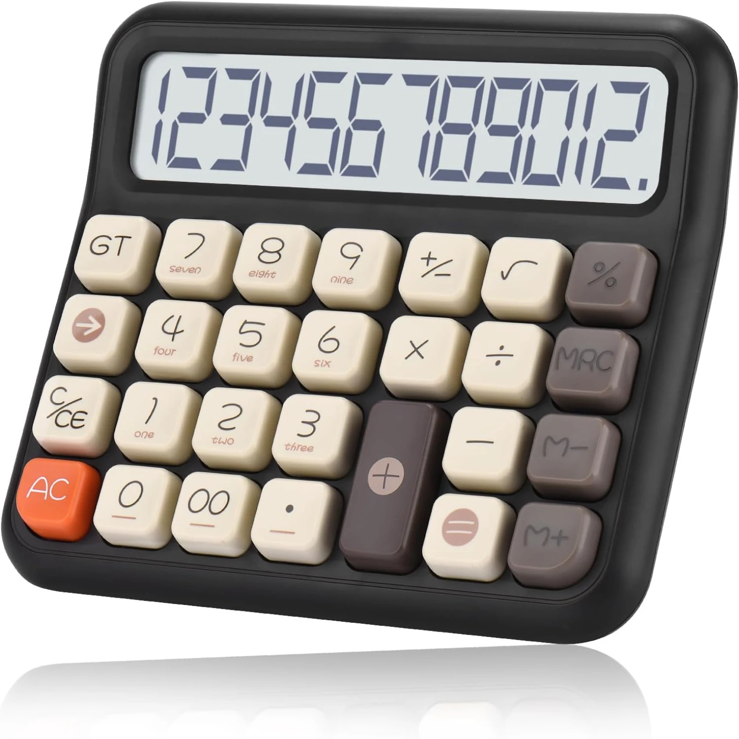 Standard  Desktop Calculator,Powered  Batteries(Included),12 Digit Large LCD Display,Big Buttons Easy to Press,Automatic Sleep,f