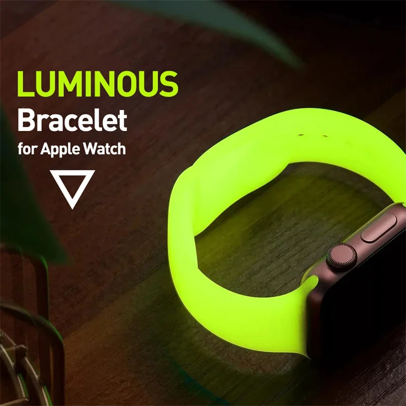 Silicone Glow Luminous Band Straps For Applewatch iwatch SE 345678 Sport Loop Bracelet Belt 38 40 41 42 44 45mm For iwatch Ultra