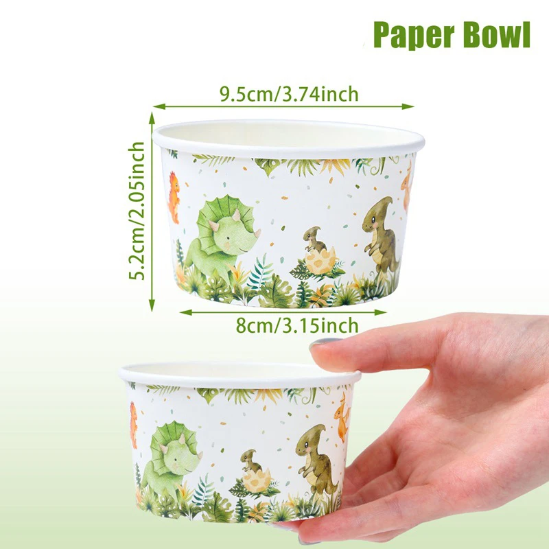 Dinosaurier Thema Papier Eis Tassen Einweg Dessert Lebensmittel Süßigkeiten Popcorn Schalen Kinder Geburtstag Party Liefert Baby Dusche Dekor – Detail 4