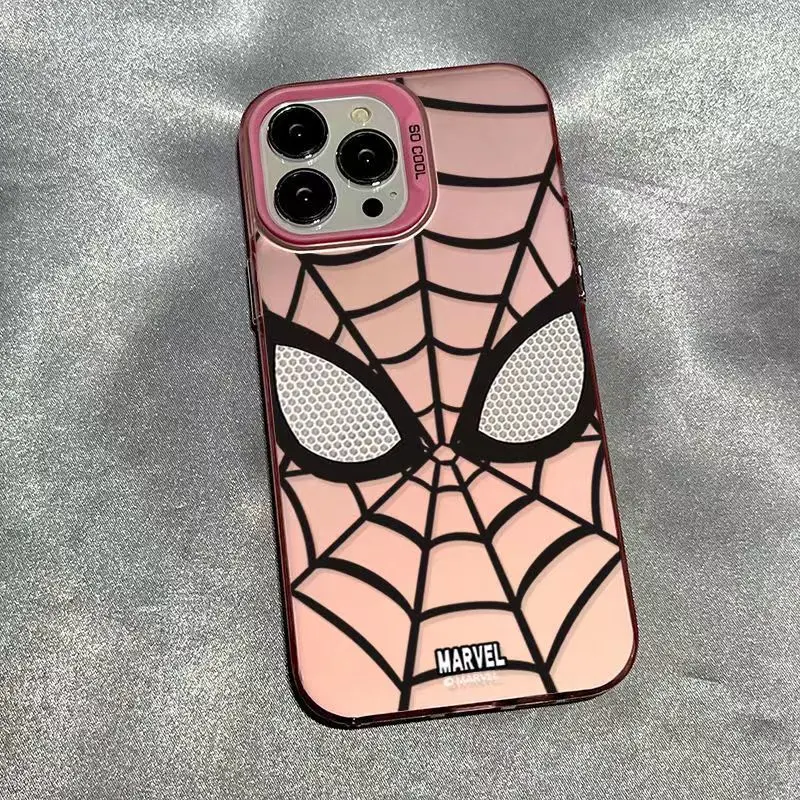 Marvel Spider Man Plain Multistep TPU Soft Phone Case For iPhone 16 15 14 13 12 11 Pro Max XR XS 7 8 Plus Soft Silicone Cover