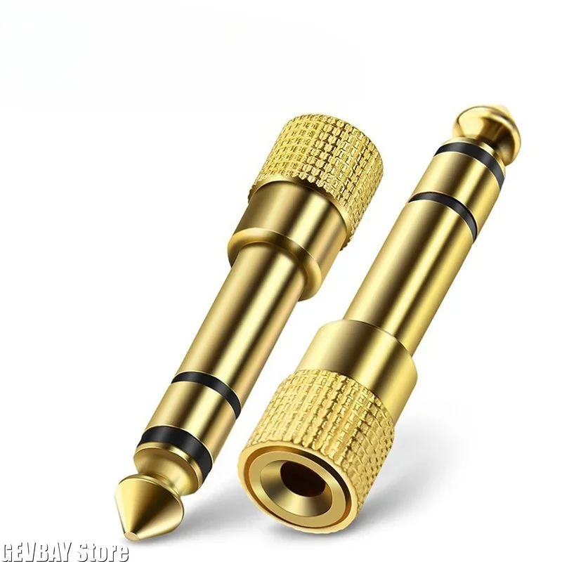 6.5mm Male Plug to 3.5mm Female Jack Adapter 2Pcs, Audio Connector for Microphone, Amplifier & Headphone