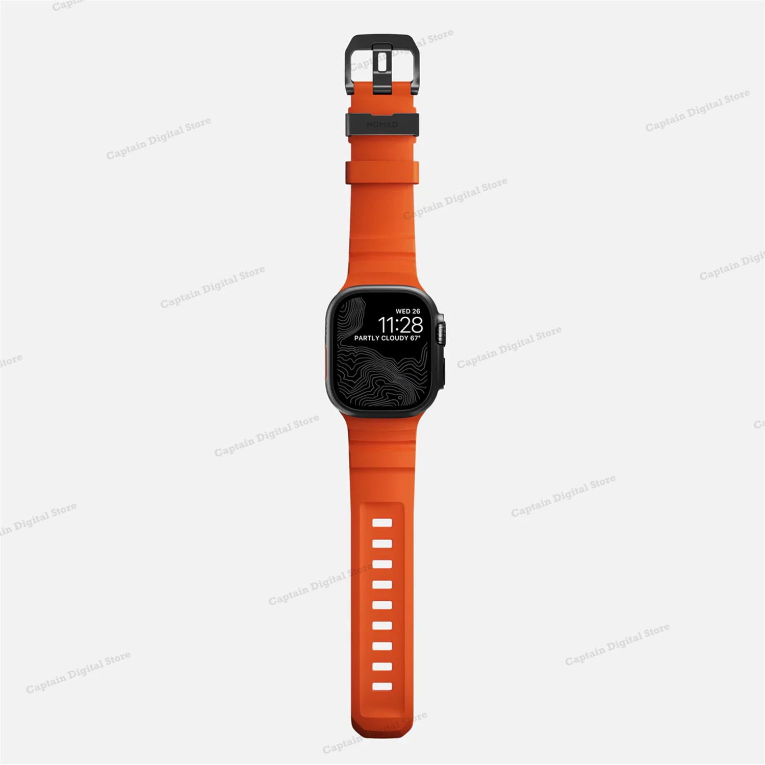 NOMAD Rocky Point Band Magma Natural Titanium Hardware FKM Fluoroelastomer Rubber Waterproof for Apple Watch Ultra & Ultra2