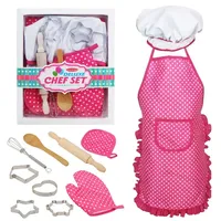 11pcs/set simulate kids kitchen toy set Apron Chef Hat baking tools kitchen items Play house Interactive Toy baby birthday gift