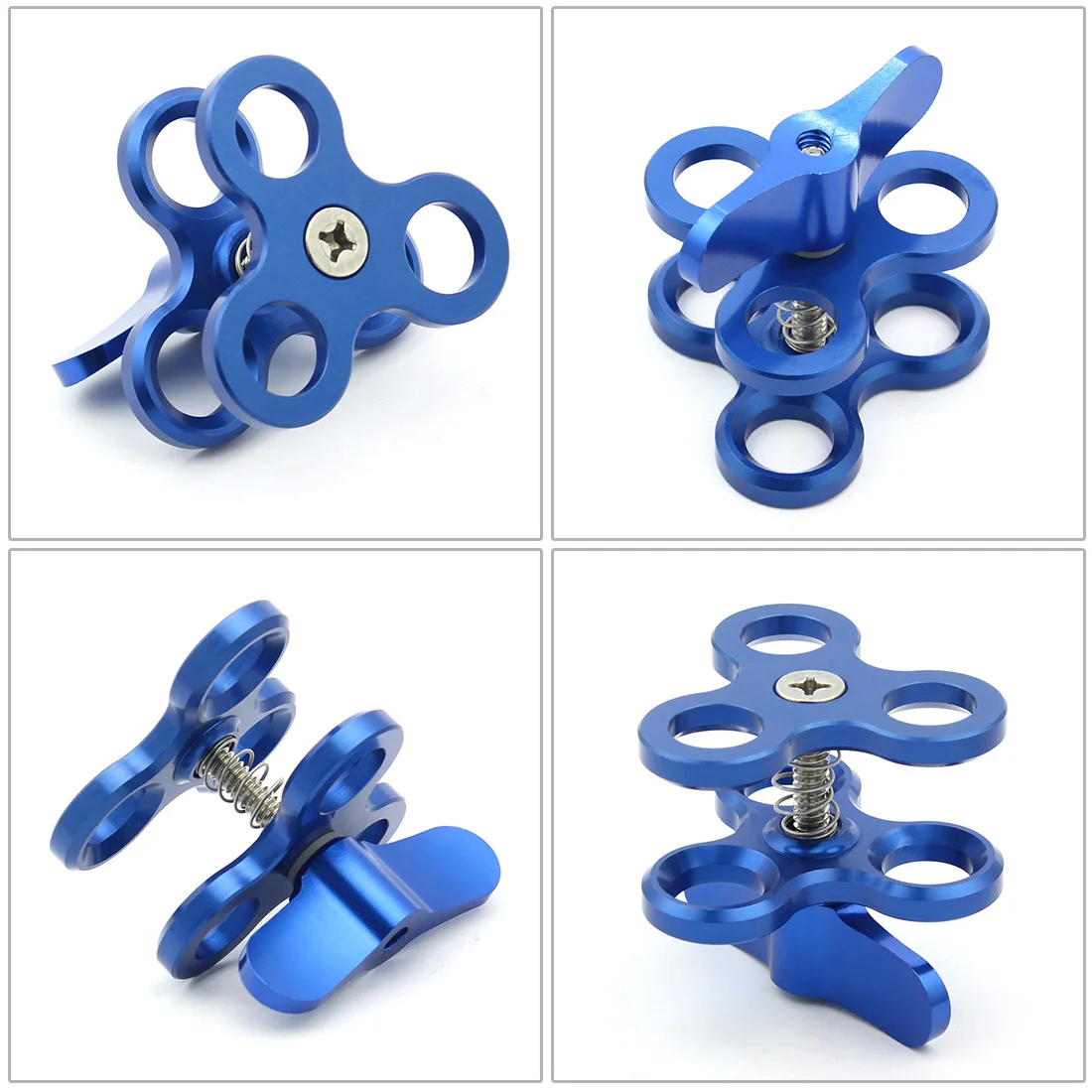Dreifach-Schmetterlings clip 1 "Kugelkopf-Befestigungs halterung für Gopro 13 Insta360 x4 Tauch schale Ring Licht kugel klemme Stativ kugel adapter – Detail 30