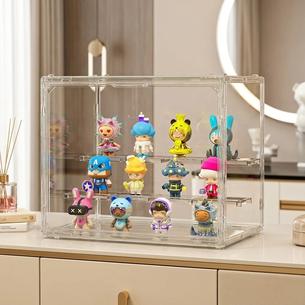Acrylic Organizer for Collectible Figures And Blind Box Toys Transparent Miniature Display Shelves High Definition Capacity